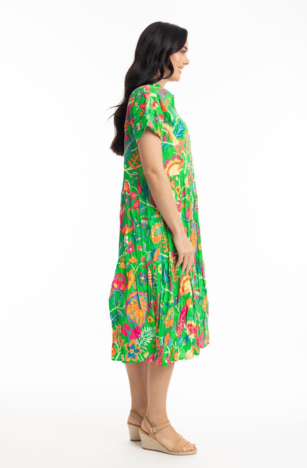 Madurai Green Collared Midi Dress