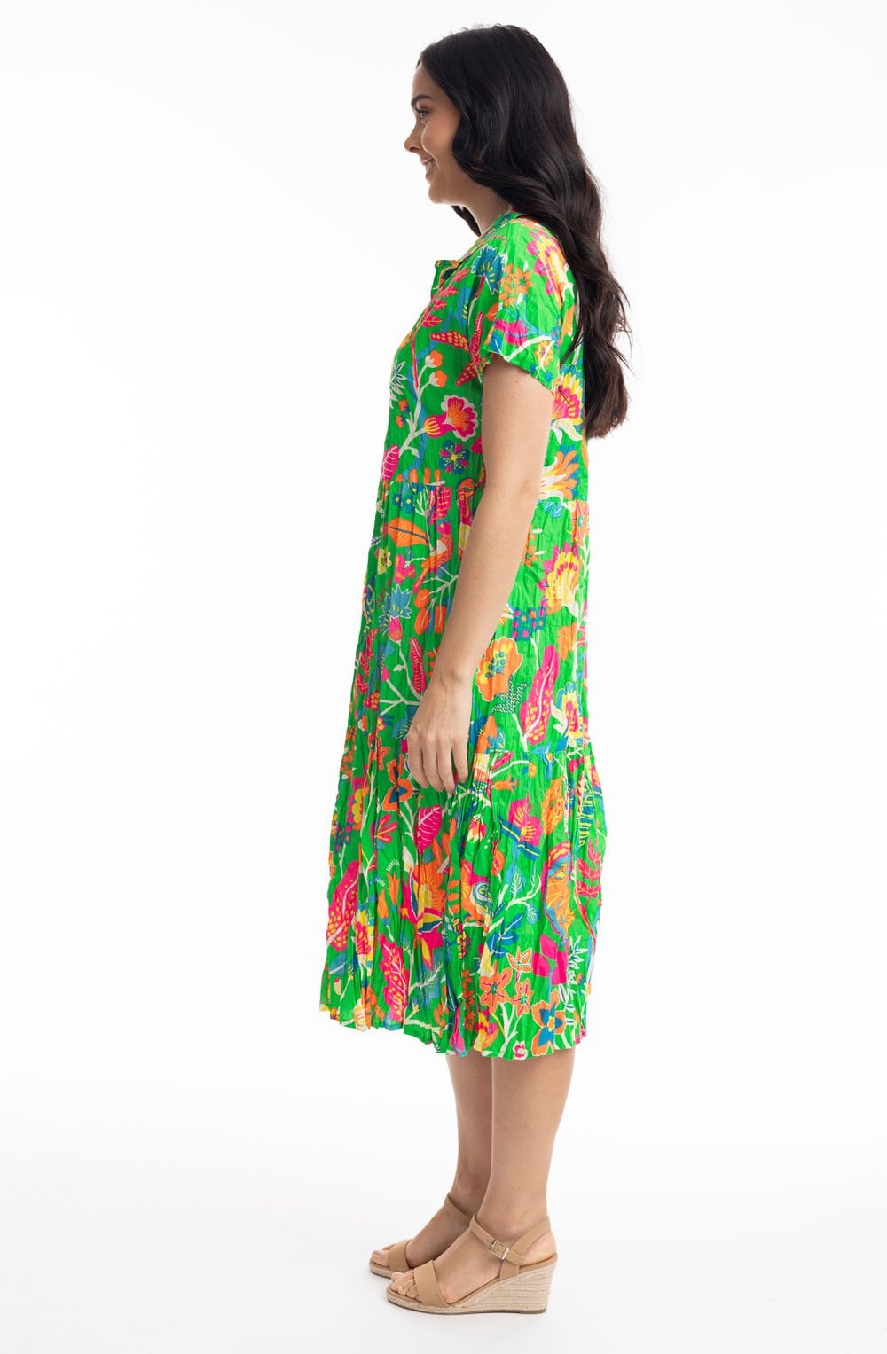 Madurai Green Collared Midi Dress