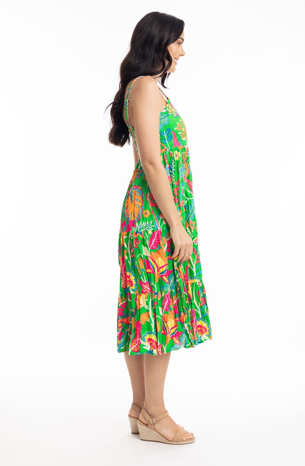 Madurai Green Strappy Midi Dress