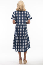 Manchester Navy Gingham Tiered Dress