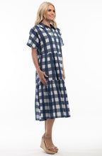 Manchester Navy Gingham Tiered Dress