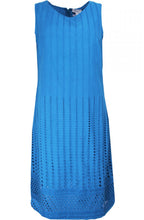 Marina Blue Cotton Broderie Shift Dress