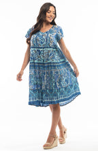Matheran Blue Button Down Tiered Dress