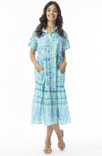 Montevideo Aqua Collared Dress