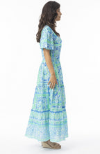 Montevideo Aqua Ruched Waist Midi Dress