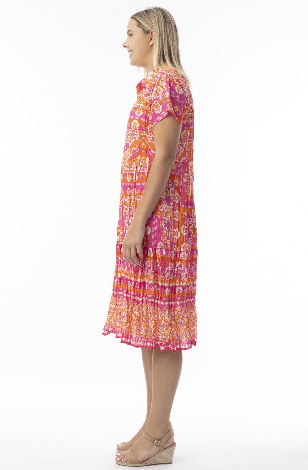 Montevidio Pink Collared Dress