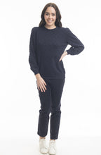 Navy Bobble Knit Sweater