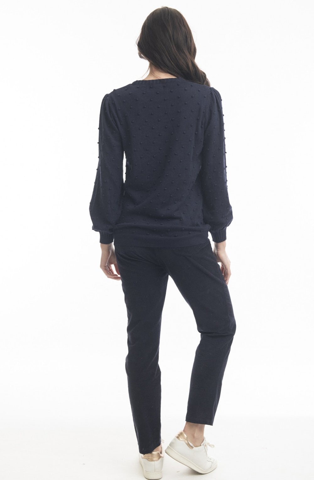 Navy Bobble Knit Sweater