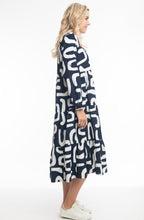 Navy Printed Cord Layered Maxi Dress