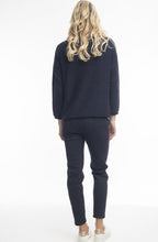 Navy Rolled Hem Sweater