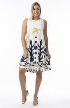 Nazca Navy Print Sleeveless Dress