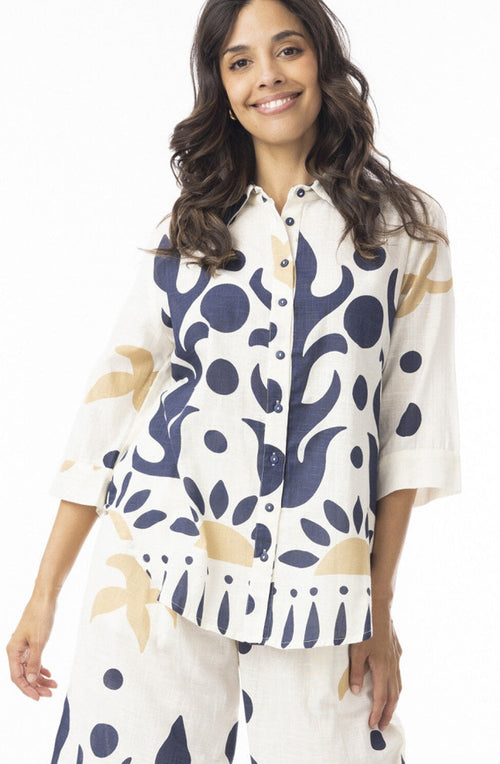 Nazcar Navy Print Shirt