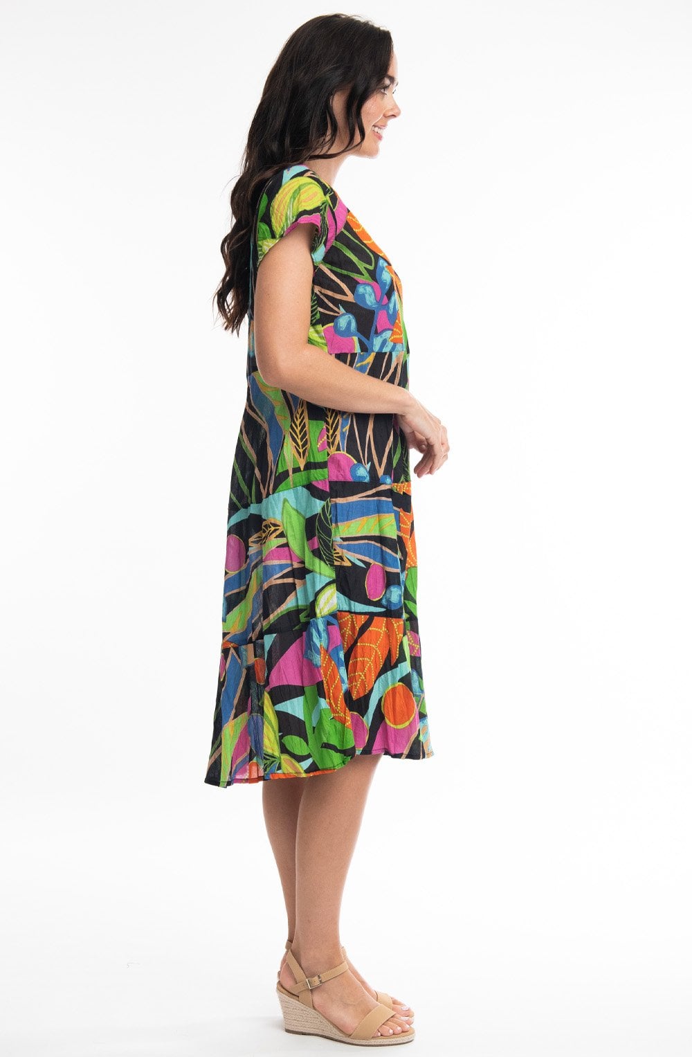 Nicossia Tropical Print Dress