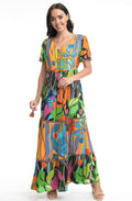 Nicossia Tropical Print Maxi Dress