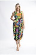 Nicossia Tropical Print Sleeveless Tiered Maxi Dress