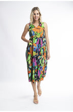 Nicossia Tropical Print Sleeveless Tiered Maxi Dress