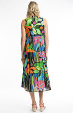 Nicossia Tropical Print Sleeveless Tiered Maxi Dress