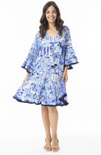 Okayama Frill Blue Print Dress
