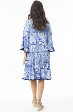 Okayama Frill Blue Print Dress