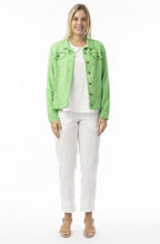 Parakeet Green Linen Mix Frayed Jacket