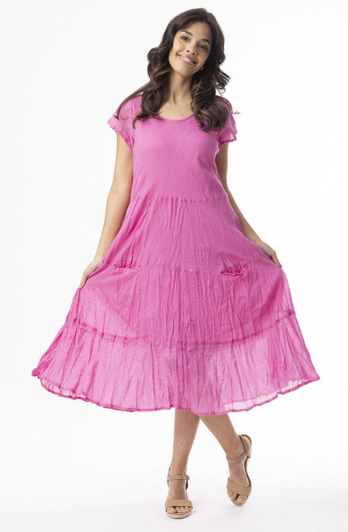 Pink Cotton Gauze Bias Dress