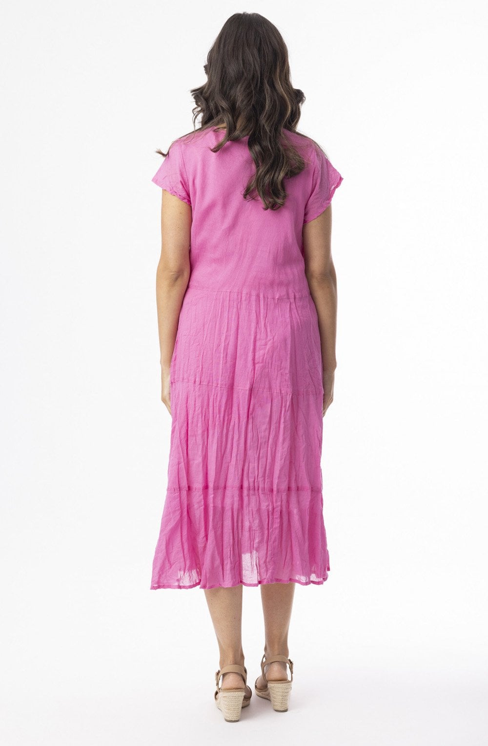 Pink Cotton Gauze Bias Dress