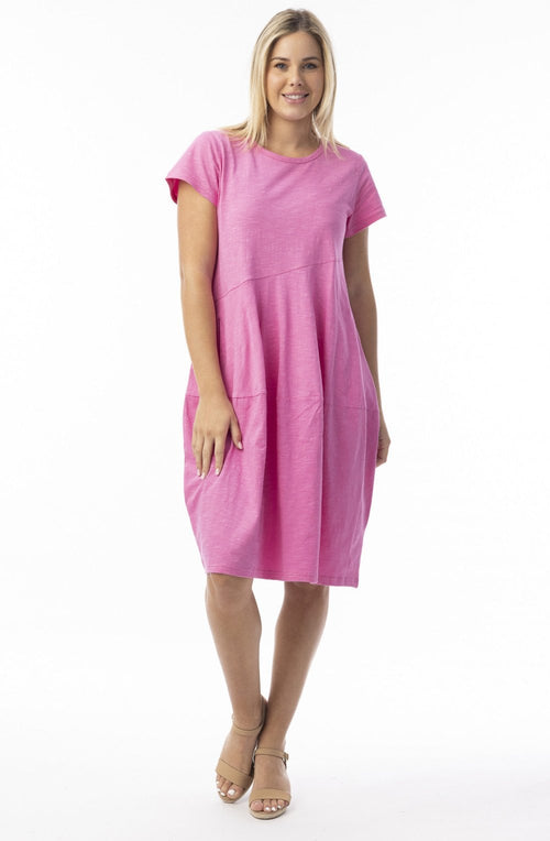 Pink Cotton Jersey Bubble Dress