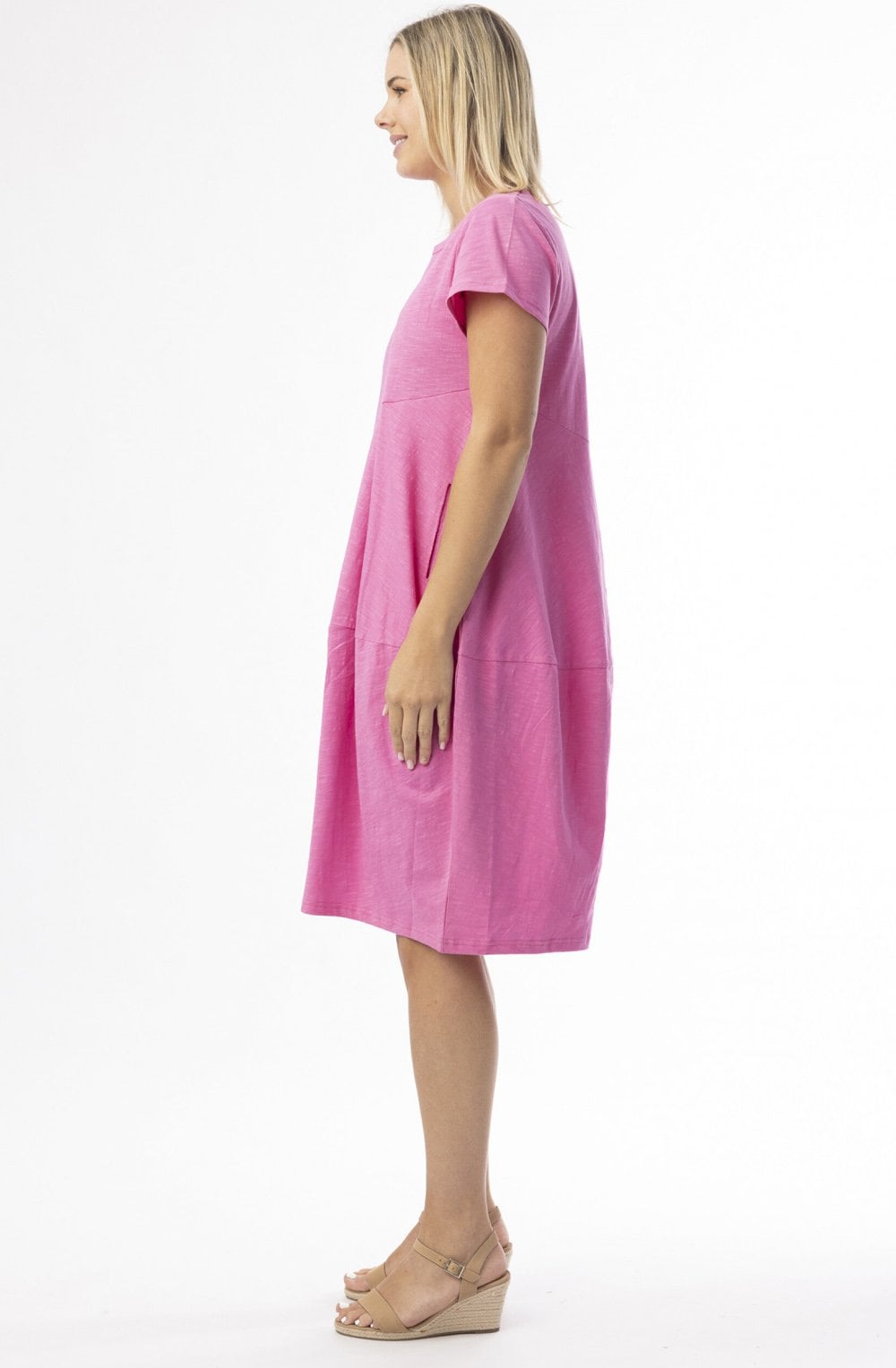 Pink Cotton Jersey Bubble Dress