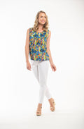 Pleated Sleeveless Blouse