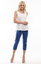 Satin Blue Bangalene Capri Trousers