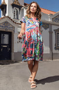 Scooter Print Cotton Jersey Bubble Dress
