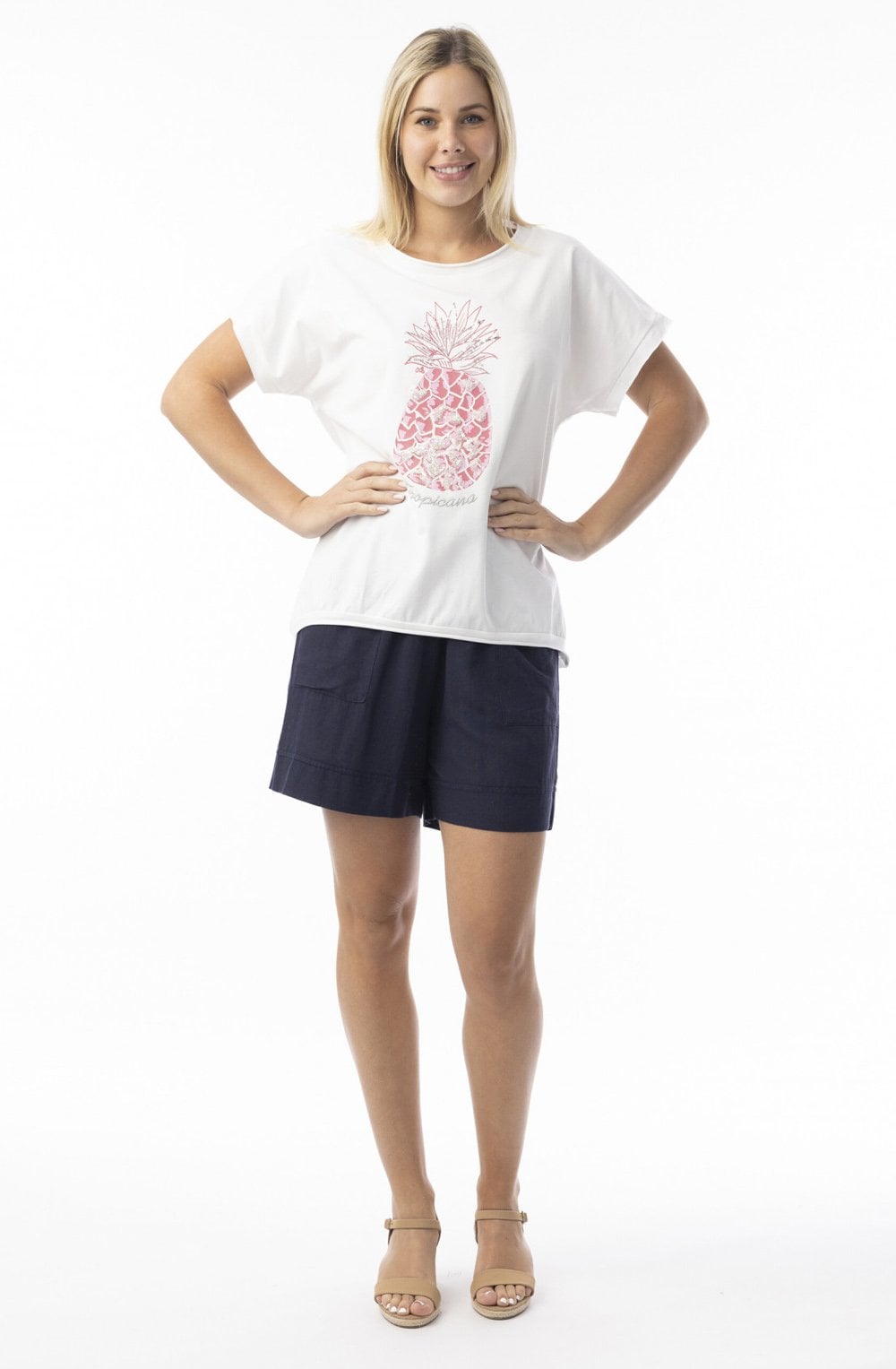 Shimmering Pink Pineapple Oversized T Shirt