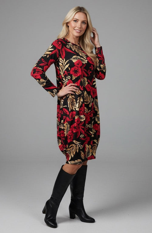 Staying Alive Floral Jersey Tulip Dress