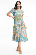 Syros Square Neck Crinkled Cotton dress