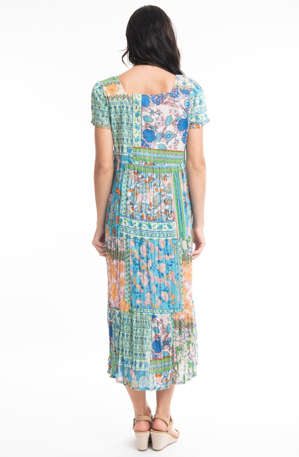 Syros Square Neck Crinkled Cotton dress