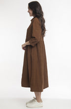 Tan Cord Collared Maxi Dress