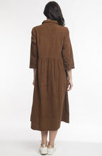 Tan Cord Collared Maxi Dress