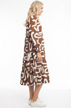 Tan Printed Cord Layered Maxi Dress
