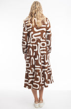 Tan Printed Cord Layered Maxi Dress