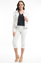 White Linen Mix Frayed Jacket