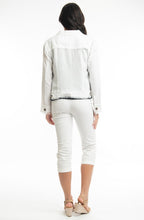 White Linen Mix Frayed Jacket