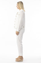 White Linen Mix Frayed Jacket