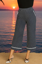 Black and White Striped Wide Leg Trousers