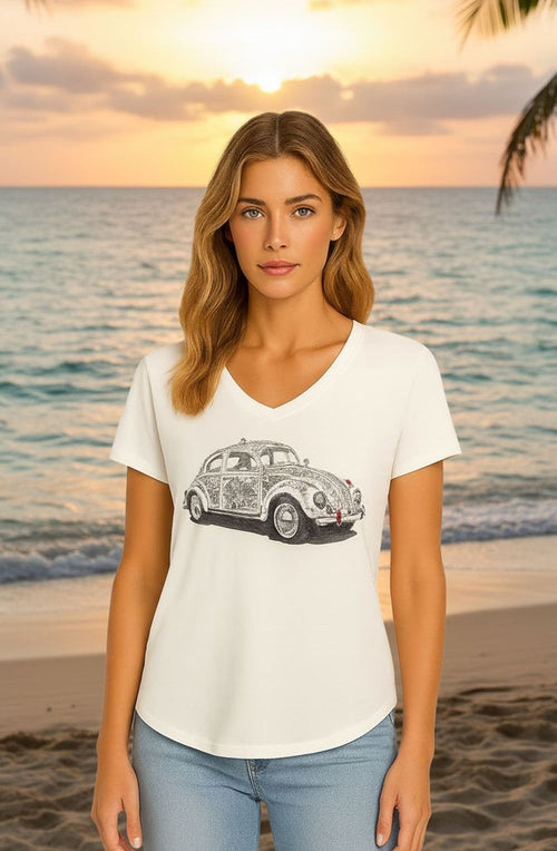 Diamanté Encrusted Beetle Car T Shirt