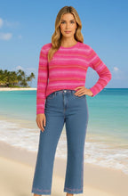 Pink and Orange Striped Cotton Jumper
