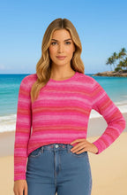 Pink and Orange Striped Cotton Jumper