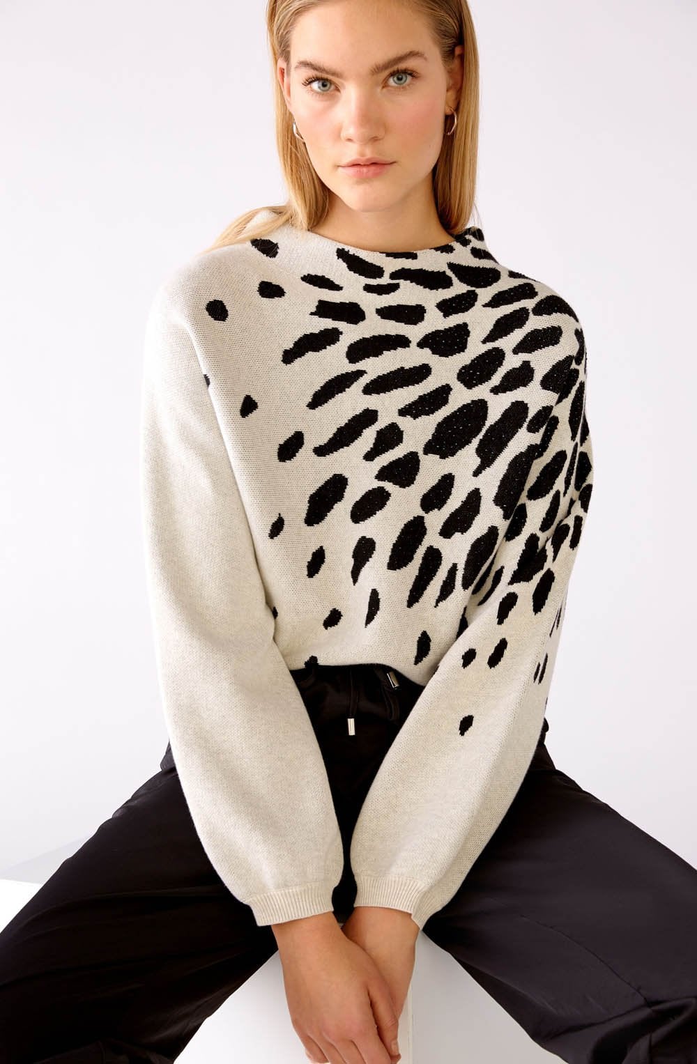 Abstract Floral Jumper with Diamante Detail