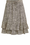 Abstract Floral Ruffle Skirt