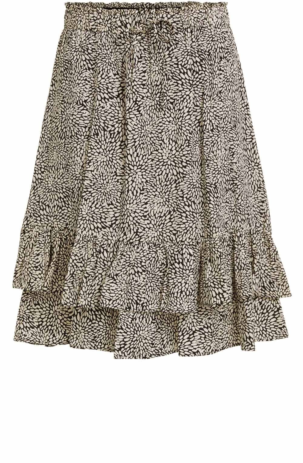 Abstract Floral Ruffle Skirt
