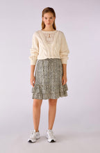 Abstract Floral Ruffle Skirt